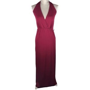 Charlotte Russe Red Halter Bodycon‎ Maxi Dress Size M - Missing Belt
